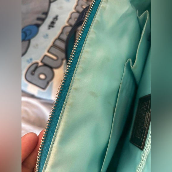 Coach Blue and Green Geometric Tote - Picture 3 of 3